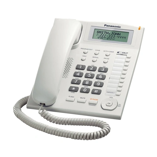 Panasonic KX-TS880MX/KX-TS880FX White Corded Phone Set with Display